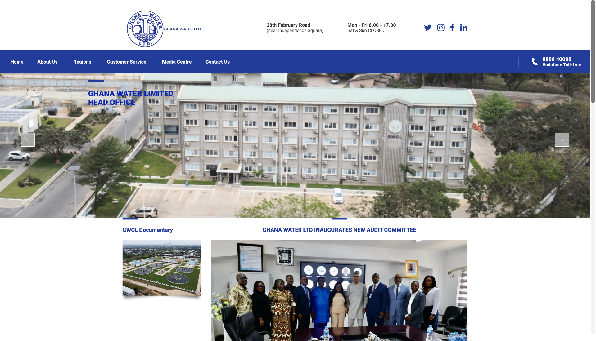 Ghana Water Limited (GWCL) — project screenshot — built by EKOF Studio