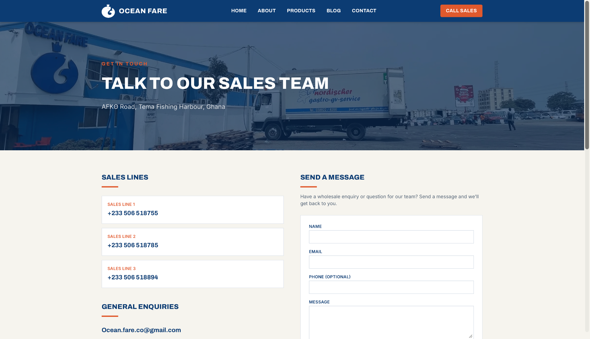 Oceanfare — Talk to sales — built by EKOF Studio