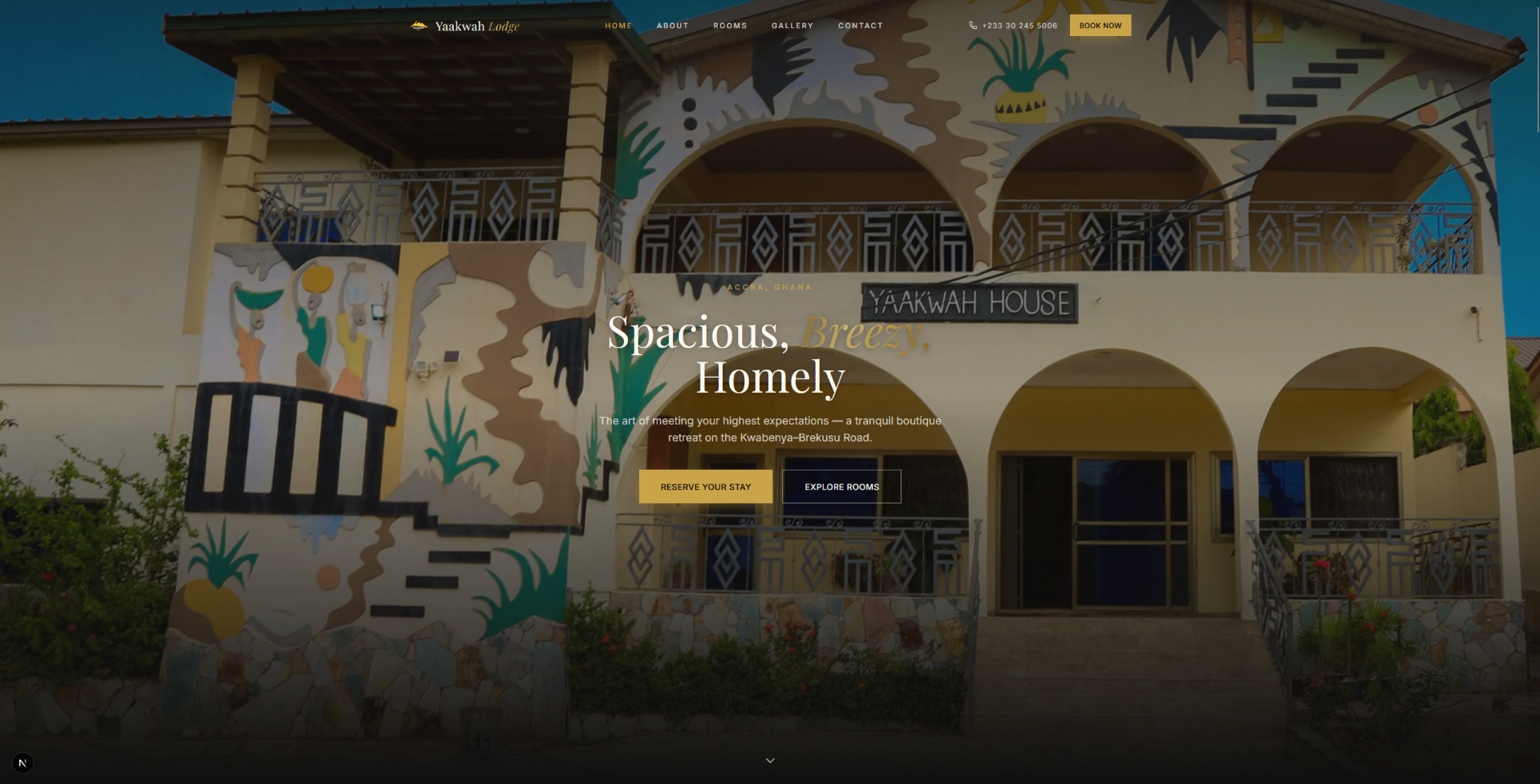 Yaakwah Lodge — project screenshot — built by EKOF Studio