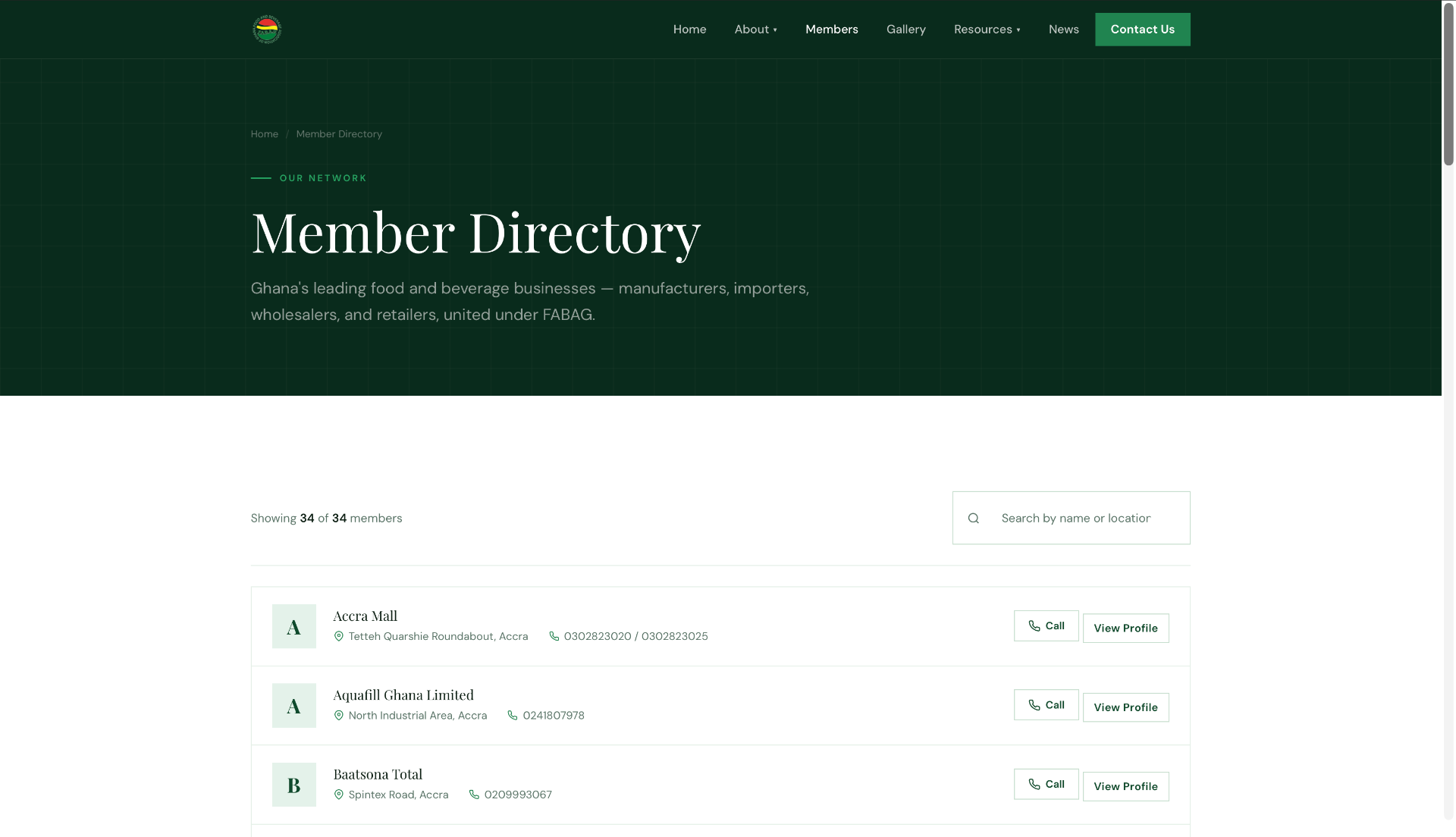 FABAG — Member directory — built by EKOF Studio