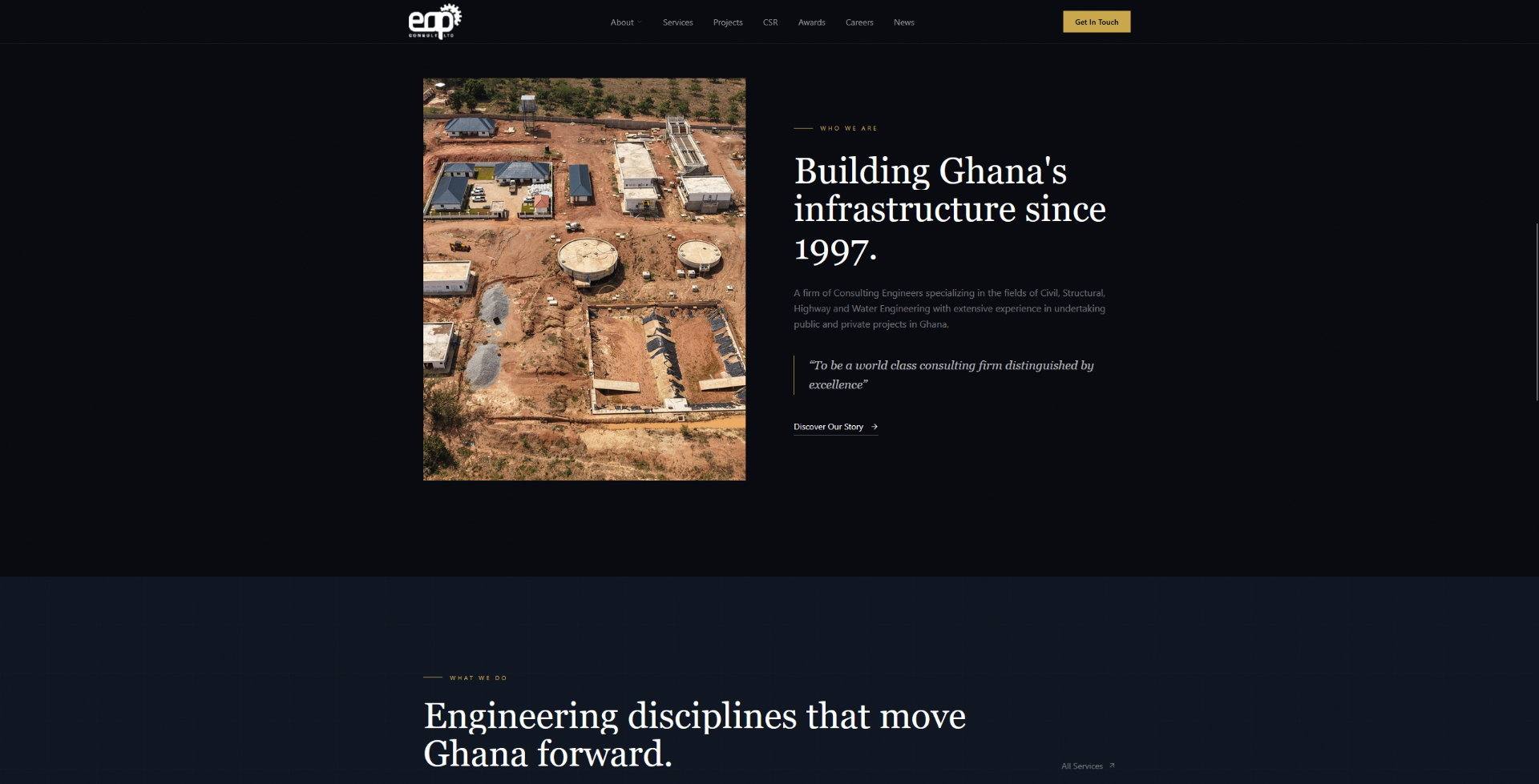 EAP Consult Limited — About — Building Ghana's infrastructure since 1997 — built by EKOF Studio